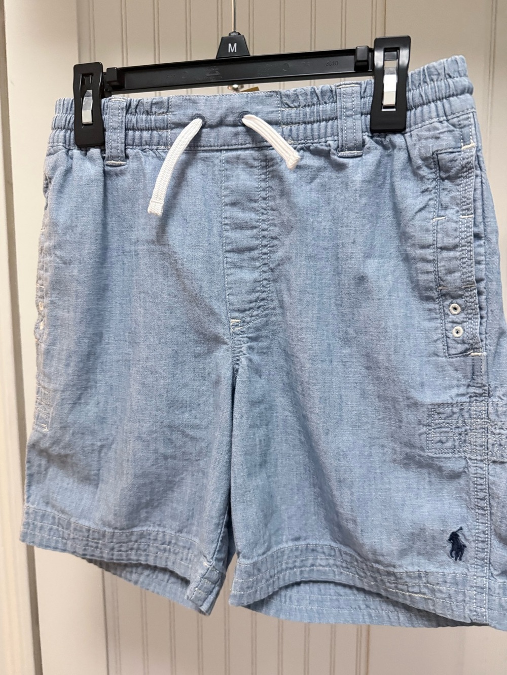 Polo Ralph Lauren Boys M 10-12 Chambray Cotton Drawstring Shorts (314)